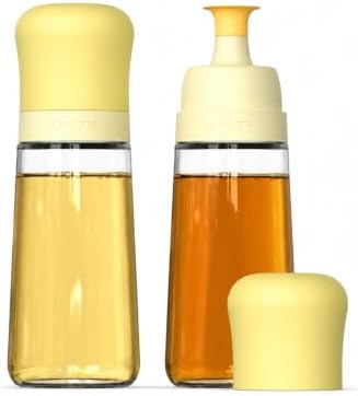 Zuutii Glass Oil Dispenser Bottles for Kitchen, No-Drip, 10.1 Fl Oz, 2 Pack
