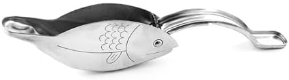 Fish Shape Lemon Squeezer, Stainless Steel Manual Lemon Juicer, Portable Lime Citrus, Heavy Duty Manual Squeeze Hand Press Juice for Cocktails Drinks Cooking (Silver)