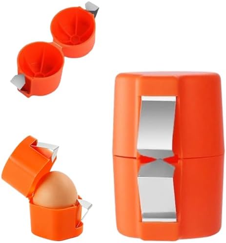 Egg Shell Opener, 2026 Upgrade Egg Shell Separator for Raw Eggs Gadgets Cracker Tool, Stainless Steel Eggs Cutter Eggs Cracker Tool Multifunctional Egg Cutter for Home Kitchen (Orange, 1 pack)