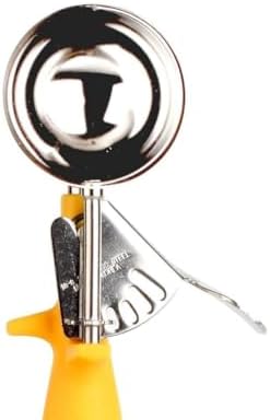 TrueCraftware- 1-5/8 oz Portion Scoop #20 Stainless Steel with Triangle Yellow Handle- Ice Cream Scoop Cookie Scoop for Cookie Dough Batter