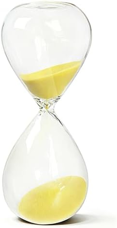Hourglass, HoveBeaty Yellow Sand Timer, 15 Minute Hand-Blown Glass