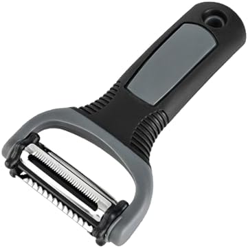 3-in-1 Rotary Vegetable Peeler with 3 Blades, Multi-Function Stainless Steel Peeler & Julienne Slicer, Non-Slip Grip Handle for Potato, Carrot, Fruit, Kitchen Gadgets