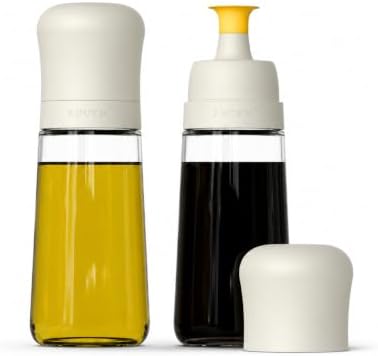 Zuutii Glass Oil Dispenser Bottles for Kitchen, No-Drip, 10.1 Fl Oz, 2 Pack