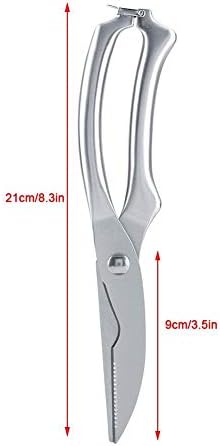 Professional Stainless Steel Poultry Scissors Kitchen Scissors Chicken Bone Cut Scissor for Any Meat Fish Seafood BBQ(Paper Box Package)