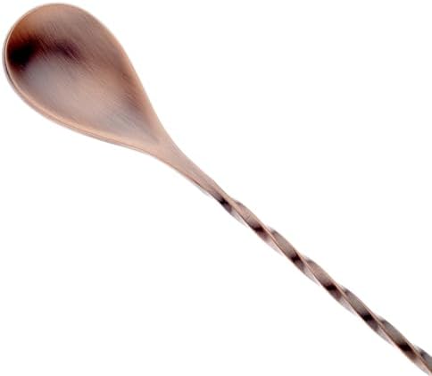 Barfly 13.2-inch Diamond Lattice Etch Bar Spoon, Antique Copper