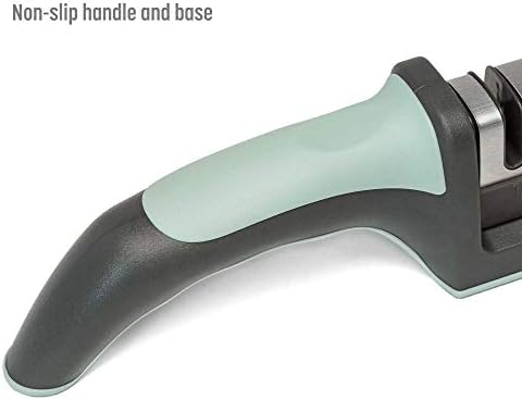 Goodful 3-Stage Knife Sharpener, Helps Repair, Restore and Polish Non-Serrated Blades Quickly, Safely & Easily, Sage