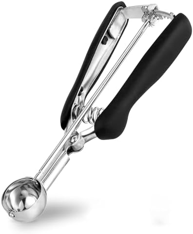 Small Cookie Scoop 2 tsp for Baking, Professional Stainless Steel Mini Ice Cream Scoop 30mm, Cookie Dough Scooper Meatball Scoop, Good Soft Grips, Quick Trigger Release, 10ml (2 Teaspoon)
