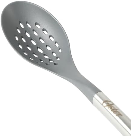 Oster Chadswyck 13.8” Slotted Cooking Spoon, Heat Resistant Silicone Head, Safe for Nonstick Cookware, Dishwasher Safe