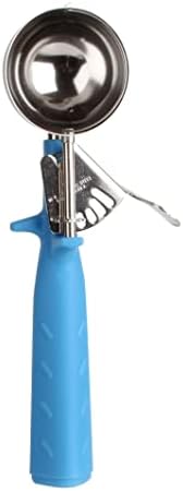 TrueCraftware- 2 oz Portion Scoop #16 Stainless Steel with Triangle Blue Handle- Ice Cream Scoop Cookie Scoop for Cookie Dough Batter
