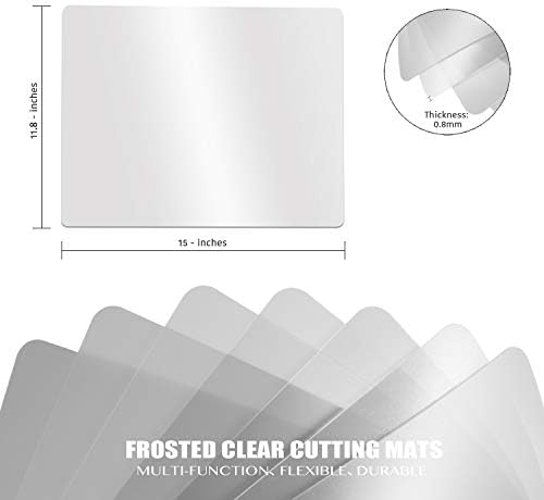 Plastic Cutting Board Set of 7, Frosted Clear Flexible Cutting Mats, BPA-Free, Non-Porous, Dishwasher Safe, Transparent