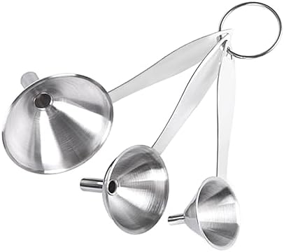 Stainless Steel Funnel Set 3 Piece Mini Size for Kitchen Use