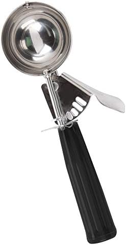 Tiger Chef Black 1 oz Stainless Steel Ice Cream Scoop Disher - NSF Certified - For ice cream, frozen yogurt, cookie dough, meat balls, rice dishes, and vegetable purées. (2, 1 oz Black)