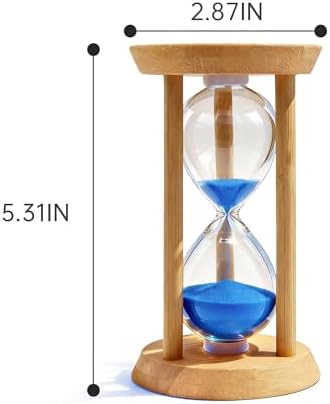 PROLOSO 10 Min Wooden Sand Timers 10 Minutes Glow in The Dark Hourglass Large Bamboo Sand Clock Sandglass for Yoga Reading Home Office Decor