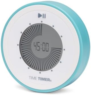 Time Timer Twist 90-Minute Digital Countdown Clock — for Kids Classroom Learning, Homeschool Study Tool, Teachers Desk Clock, Exercise and Kitchen Timer (Lake Day Blue)