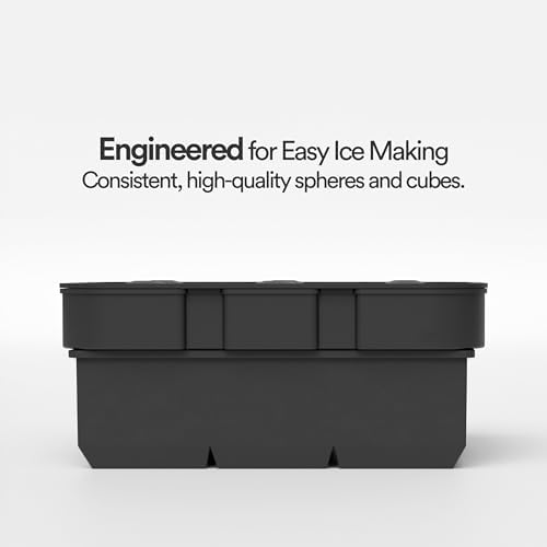 Silicone Ice Cube Trays with Lids, Large 2 Inch Cubes & Spheres Set