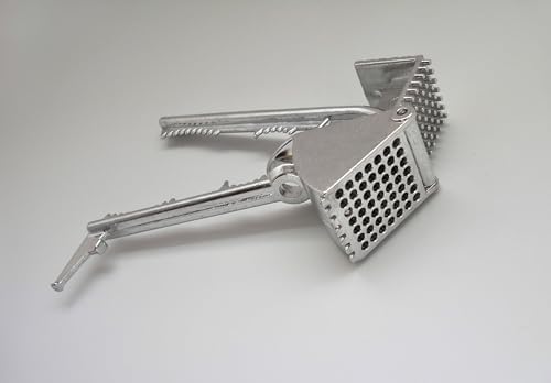 Tredoni Aluminium Big Garlic Press Masher with Head-Cleaner, Olive Pitter, Nutcracker, Meat Tenderizer & Fish Scraper