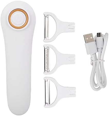 Electric Fruit Vegetable Peeler,Electric Potato Peeler 3 In 1 Set Interchangeable for Kitchen Carrot Potato Cucumber,Handheld USB Rechargeable Saving Time and Effort