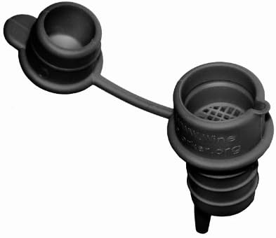 Haley's Corker 30066 5-in-1 Wine Aerator, Stopper, Pourer, Filter and Re-Corker, 6 Pack, Standard, Black