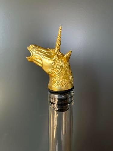 Gold Unicorn Wine Aerator Pourer Spout – Funny Wine Gift for Men & Women – Novelty Animal Wine Accessory for Parties & Home Bar