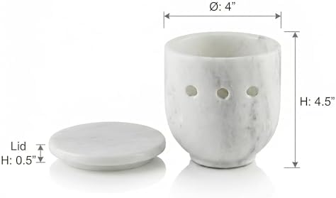 Marble Garlic Keeper, Natural Stone Storage Jar