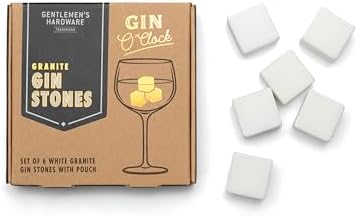 Gentlemen's Hardware Cube-Shaped Gin Stones, Granite, White, Set of 6