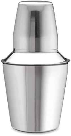 TableCraft 375 3-Piece Stainless Steel Cocktail Shaker, Bar Shaker with Built-In Strainer for Bartenders, Perfect for Mixing Cocktails, Margaritas – Durable Stainless Steel, Dishwasher Safe, 8oz