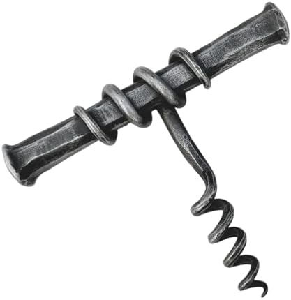 Hand Forged Twisted Corkscrew Wine Bottle Opener Wrought Iron Handmade Metal Wine Bottle Opener Metal Black Antique Finish Heavy Duty Bottle Opener BY LIVING IDEAS