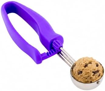 Restaurantware Portion Control Scoop 1 Stainless Steel 0.8 Ounce Ambidextrous Handle Serving Scoop, Purple Color-Coded Commercial Kitchen Baking Tool For Cookie Dough Or Mashed Potatoes