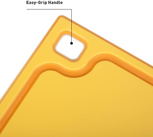 Cutting Boards Set of 3 - Dishwasher Safe Juice Grooves Easy Grip Handle Non-Slip Surface Yellow