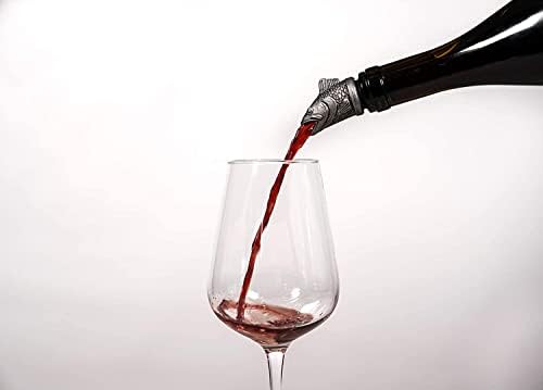 TXOKO Premium Stainless Steel Wine Pourer, Aerator and Decanter - Pour Spout for Red, White and Rose Wine, Liquor and Olive Oil! Gift Box Packaging includes extra stopper.