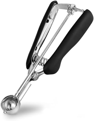 Extra Small Cookie Scoop 1 tsp, Professional Stainless Steel Tiny Ice Cream Scoop 25mm, Melon Baller Scoop Good Soft Grips, Quick Trigger Release