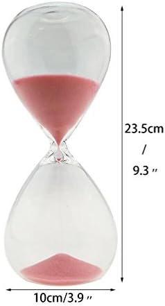 Large Fashion Colorful Sand Glass Sandglass Hourglass Timer Clear Smooth Glass Measures Home Desk Decor Xmas Birthday Gift (60 Minutes, Pink)