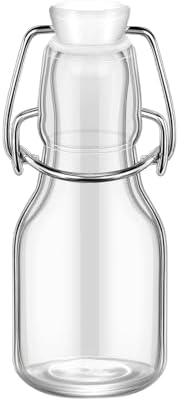 ICE N COLD Glass Swing Top Bottles | Flip Top Glass Bottles for Limoncello, Syrups, Oils, Vinegar, Extracts & Beverages | Airtight Reusable Glass Bottles (6-Pack, MINI (60ml | 2oz))