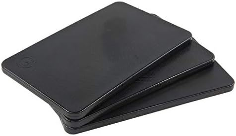 10x6 Inch Small Cutting Board and Bar Board Set, Black Plastic - 3 Pack