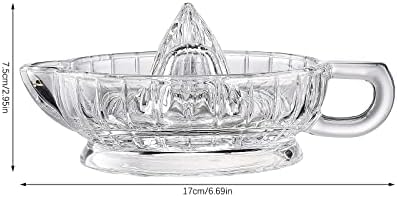 Ejoyous Manual Lemon Squeezer, Hand Press Juicer Heavyweight Glass Juicer for Fruit Juice Oranges Citrus Limes