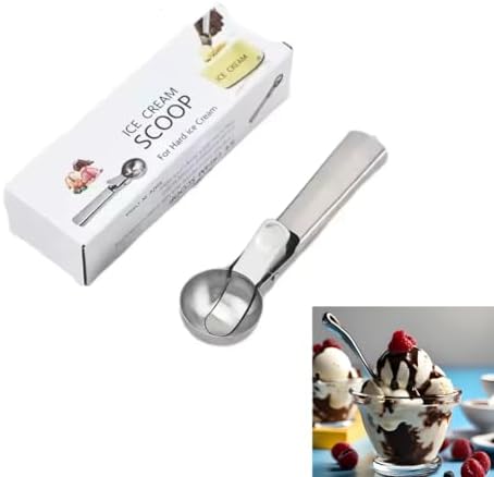 Ice Cream Scoop – Heavy-Duty Stainless Steel with Trigger – Ergonomic Handle – Dishwasher Safe - Great for Ice Creams, Gelatos, Sundaes, Yogurt, Fruits - Available in 2 Sizes (Medium)