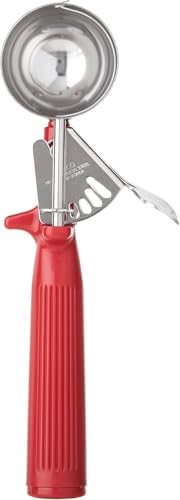 Winco Size 24 Red Stainless Steel Ice Cream Disher