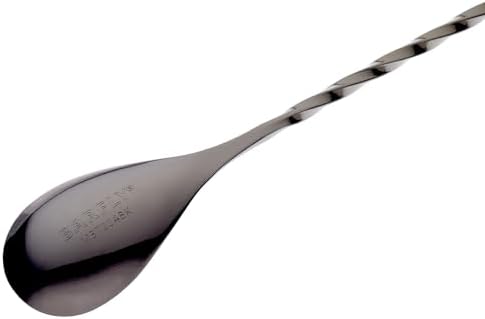 Barfly 13.2-inch Diamond Lattice Etch Bar Spoon, Gun Metal Black