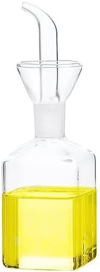 Olive Oil bottle, Olive Oil Dispenser, Olive Oil Vinegar Cruet, Cooking Wine Cotainer Salad Dressing Glass Oil Bottle, Vinaigrette Oil Dispenser for Kitchen or BBQ(4.2oz)