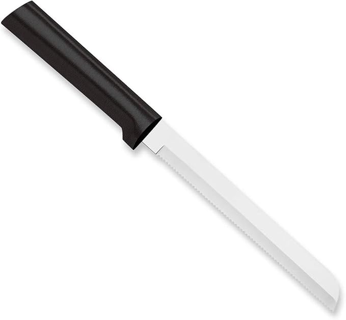 Rada Cutlery 6" Bread Knife (W236), Stainless Steel Serrated Blade, Black Handle, Pack of 2