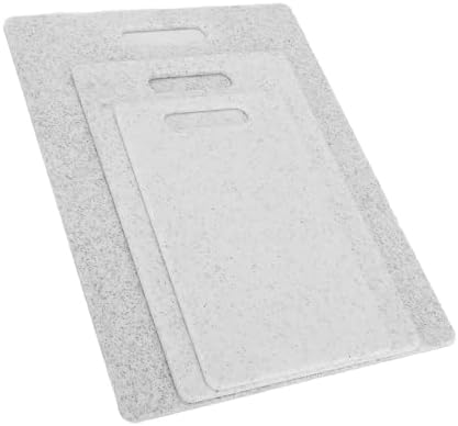 utting Boards for Kitchen, Plastic Cutting Board Set of 3, Dishwasher Safe Cutting Boards with Juice Grooves for Meat, Veggies, Fruits, Easy Grip Handle, Non-Slip (White)