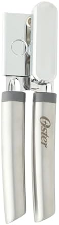 Oster Chadswyck 8” Can Opener, Stainless Steel Manual Can Opener with Soft Grip Handles, Smooth Edge Cutting, Dishwasher Safe