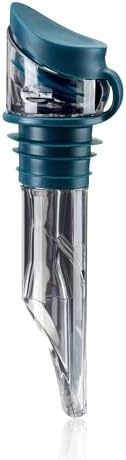 Innovine Wine Aerator Pourer with Built In Stopper, Tilt Design to Enhanced Flavor and Smooth Taste, Easy Pour, No Drip, Perfect for Red & White Wines, Home Bar Accessories, Set of 1, Dark Teal