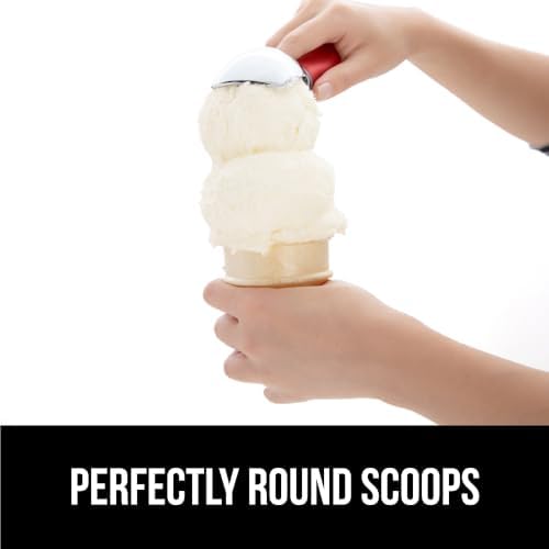 GORILLA GRIP® Heavy Duty Ice Cream Scoop, Professional Scooper, Red