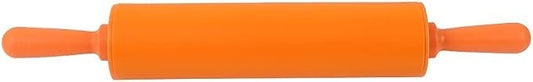 Silicone Rolling Pin Non-Stick DIY Dumpling Roller Bread Cookie Rolling Pin for Baking, Pastry Dough Roller, Fondant, Pizza, etc(Orange)