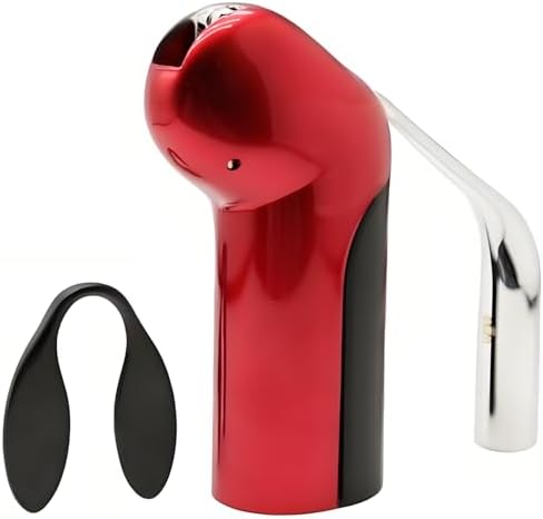 Vertical Corkscrew Wine Opener, One-Pull Manual Lever Bottle Opener with Foil Cutter, Red Easy Cork Remover for Home Bar, Parties, Gifts