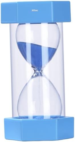 Blue Sand Timers 30 Second, Hourglass Sand Timers Sand Glass Timer with Plastic Protective Cover for Toothbrush Timer Games Classroom Home Office Tea Cooking