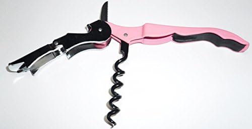 TIPSY Products, Steel Kitchen Soft Touch Waiters set of 1 pink Soft Velvet Touch Waiters Double Hinge Corkscrew Wine Key Bottle Opener (Pink)