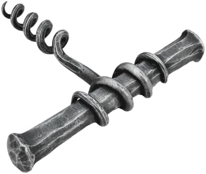 Hand Forged Twisted Corkscrew Wine Bottle Opener Wrought Iron Handmade Metal Wine Bottle Opener Metal Black Antique Finish Heavy Duty Bottle Opener BY LIVING IDEAS