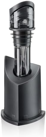 Innovine Wine Aerator Pourer with Built In Stopper, Tilt Design to Enhanced Flavor and Smooth Taste, Easy Pour, No Drip, Perfect for Red & White Wines, Home Bar Accessories, Set of 1, Graphite